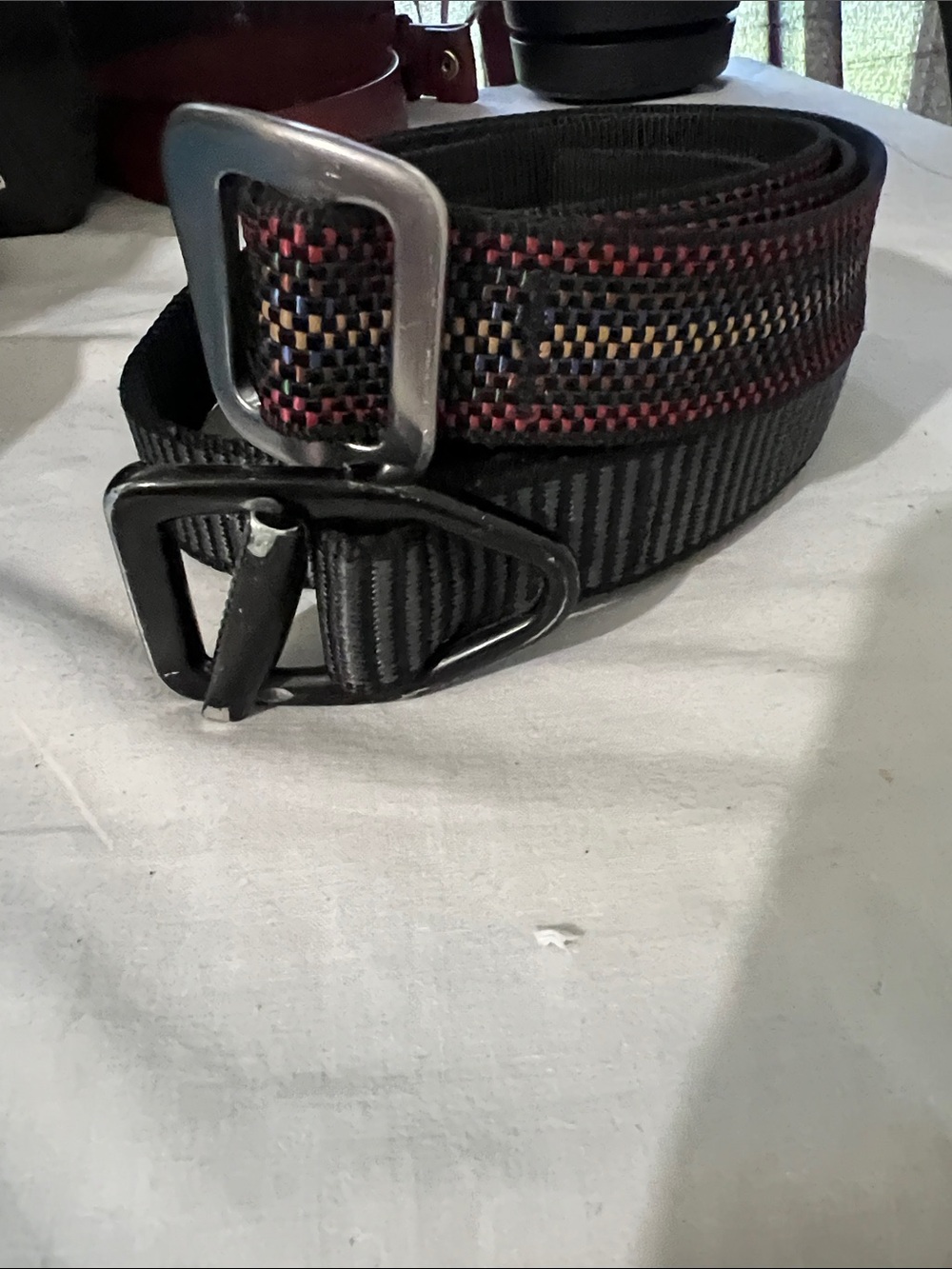 Black Woven Accent Men's Web Belt - Unbranded
